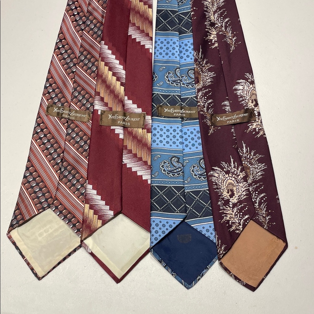 Yves Saint Laurent Vintage Vegan designer Ties - Red, Blue